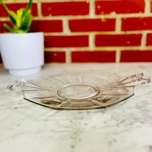 Vintage Fostoria Glass Handled Tray